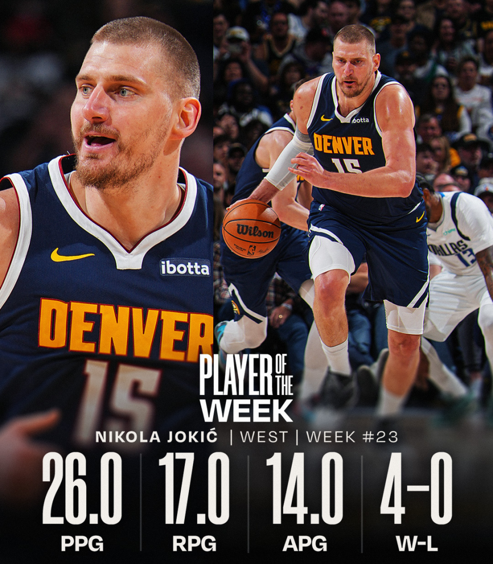 开云APP-NBA官宣周最佳：约基奇塔图姆当选 东契奇哈登申京等球星获提名